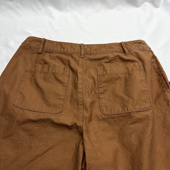 On 34th Wide Leg Pants Size 12 High Rise Carmel Brown Front Square Pocket - Picture 6 of 9